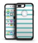 Teal Horizonal Stripes - iPhone 7 or 7 Plus Commuter Case Skin Kit