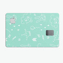 Teal Joker Mint Pattern - Premium Protective Decal Skin-Kit for the Apple Credit Card