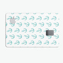Teal Micro Anchors - Premium Protective Decal Skin-Kit for the Apple Credit Card