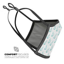 Teal Micro Anchors - Made in USA Mouth Cover Unisex Anti-Dust Cotton Blend Reusable & Washable Face Mask with Adjustable Sizing for Adult or Child