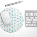 Teal Micro Anchors// WaterProof Rubber Foam Backed Anti-Slip Mouse Pad for Home Work Office or Gaming Computer Desk