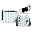 Teal Micro Anchors // Skin Decal Wrap Kit for Nintendo Switch Console & Dock, Joy-Cons, Pro Controller, Lite, 3DS XL, 2DS XL, DSi, or Wii - Vinyl Skin Wrap for Nintendo Switch 2, OLED, Lite, Pro Controller, Wii & Classic Handhelds
