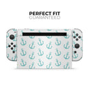 Teal Micro Anchors // Skin Decal Wrap Kit for Nintendo Switch Console & Dock, Joy-Cons, Pro Controller, Lite, 3DS XL, 2DS XL, DSi, or Wii - Vinyl Skin Wrap for Nintendo Switch 2, OLED, Lite, Pro Controller, Wii & Classic Handhelds