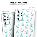 Teal Micro Anchors - Premium Vinyl Skin Decal for Samsung Galaxy S25 Ultra, S24, S23, S22 & All Galaxy S Models