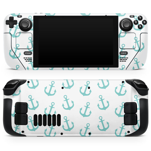 Teal Micro Anchors // Full Body Skin Decal Wrap Kit for the Steam Deck handheld gaming computer