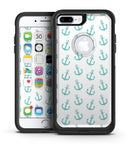Teal Micro Anchors - iPhone 7 or 7 Plus Commuter Case Skin Kit