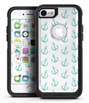 Teal Micro Anchors - iPhone 7 or 7 Plus Commuter Case Skin Kit