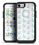 Teal Micro Anchors - iPhone 7 or 8 OtterBox Case & Skin Kits