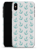 Teal Micro Anchors - iPhone X Clipit Case