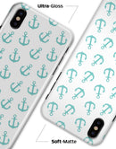 Teal Micro Anchors - iPhone X Clipit Case