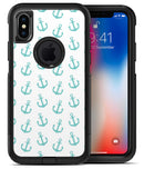 Teal Micro Anchors - iPhone X OtterBox Case & Skin Kits