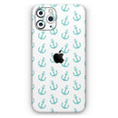 Teal Micro Anchors - Protective Skin Wrap & Decal – Compatible with iPhone SE to iPhone 17 Pro Max (All Models)