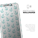 Teal Micro Anchors - Protective Skin Wrap & Decal – Compatible with iPhone SE to iPhone 17 Pro Max (All Models)