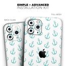 Teal Micro Anchors - Protective Skin Wrap & Decal – Compatible with iPhone SE to iPhone 17 Pro Max (All Models)