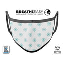 Teal Micro Ship Wheels - Made in USA Mouth Cover Unisex Anti-Dust Cotton Blend Reusable & Washable Face Mask with Adjustable Sizing for Adult or Child