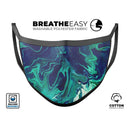 Teal Oil Mixture - Made in USA Mouth Cover Unisex Anti-Dust Cotton Blend Reusable & Washable Face Mask with Adjustable Sizing for Adult or Child