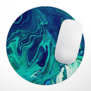 Teal Oil Mixture// WaterProof Rubber Foam Backed Anti-Slip Mouse Pad for Home Work Office or Gaming Computer Desk