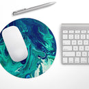 Teal Oil Mixture// WaterProof Rubber Foam Backed Anti-Slip Mouse Pad for Home Work Office or Gaming Computer Desk