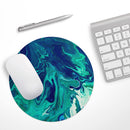 Teal Oil Mixture// WaterProof Rubber Foam Backed Anti-Slip Mouse Pad for Home Work Office or Gaming Computer Desk