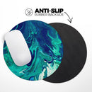 Teal Oil Mixture// WaterProof Rubber Foam Backed Anti-Slip Mouse Pad for Home Work Office or Gaming Computer Desk