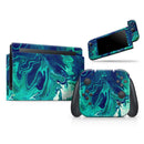 Teal Oil Mixture // Skin Decal Wrap Kit for Nintendo Switch Console & Dock, Joy-Cons, Pro Controller, Lite, 3DS XL, 2DS XL, DSi, or Wii - Vinyl Skin Wrap for Nintendo Switch 2, OLED, Lite, Pro Controller, Wii & Classic Handhelds