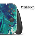 Teal Oil Mixture // Skin Decal Wrap Kit for Nintendo Switch Console & Dock, Joy-Cons, Pro Controller, Lite, 3DS XL, 2DS XL, DSi, or Wii - Vinyl Skin Wrap for Nintendo Switch 2, OLED, Lite, Pro Controller, Wii & Classic Handhelds