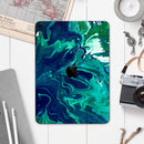 Teal Oil Mixture - Full Body Skin Decal for the Apple iPad Pro 12.9", 11", 10.5", 9.7", Air or Mini (All Models Available)