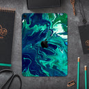 Teal Oil Mixture - Full Body Skin Decal for the Apple iPad Pro 12.9", 11", 10.5", 9.7", Air or Mini (All Models Available)