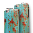 Teal Painted Rustic Metal iPhone 6/6s or 6/6s Plus 2-Piece Hybrid INK-Fuzed Case