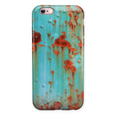 Teal Painted Rustic Metal iPhone 6/6s or 6/6s Plus 2-Piece Hybrid INK-Fuzed Case