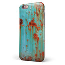 Teal Painted Rustic Metal iPhone 6/6s or 6/6s Plus 2-Piece Hybrid INK-Fuzed Case