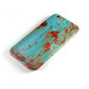Teal Painted Rustic Metal iPhone 6/6s or 6/6s Plus 2-Piece Hybrid INK-Fuzed Case