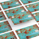 Teal Painted Rustic Metal - Premium Protective Decal Skin-Kit for the Apple Credit Card