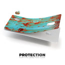 Teal Painted Rustic Metal - Premium Protective Decal Skin-Kit for the Apple Credit Card