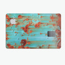Teal Painted Rustic Metal - Premium Protective Decal Skin-Kit for the Apple Credit Card
