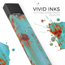 Teal Painted Rustic Metal - Premium Decal Protective Skin-Wrap Sticker compatible with the Juul Labs vaping device