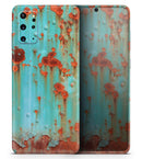 Teal Painted Rustic Metal - Premium Vinyl Skin Decal for Samsung Galaxy S25 Ultra, S24, S23, S22 & All Galaxy S Models