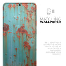 Teal Painted Rustic Metal - Premium Vinyl Skin Decal for Samsung Galaxy S25 Ultra, S24, S23, S22 & All Galaxy S Models