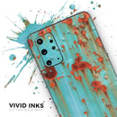 Teal Painted Rustic Metal - Premium Vinyl Skin Decal for Samsung Galaxy S25 Ultra, S24, S23, S22 & All Galaxy S Models