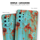 Teal Painted Rustic Metal - Premium Vinyl Skin Decal for Samsung Galaxy S25 Ultra, S24, S23, S22 & All Galaxy S Models