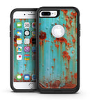 Teal Painted Rustic Metal - iPhone 7 or 7 Plus Commuter Case Skin Kit