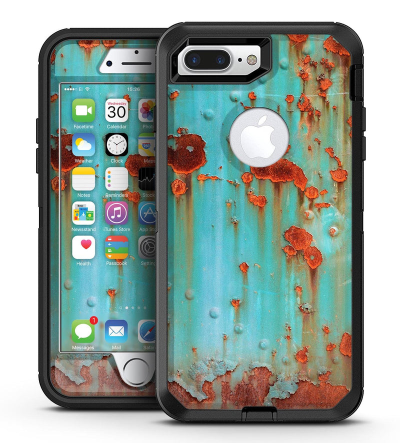 Teal Painted Rustic Metal iPhone Plus/8 Plus OtterBox Case
