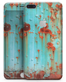 Teal Painted Rustic Metal - Skin-kit for the iPhone 8 or 8 Plus