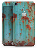 Teal Painted Rustic Metal - Skin-kit for the iPhone 8 or 8 Plus