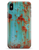 Teal Painted Rustic Metal - iPhone X Clipit Case