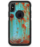 Teal Painted Rustic Metal - iPhone X OtterBox Case & Skin Kits
