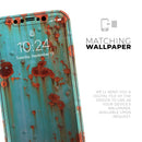 Teal Painted Rustic Metal - Protective Skin Wrap & Decal – Compatible with iPhone SE to iPhone 17 Pro Max (All Models)