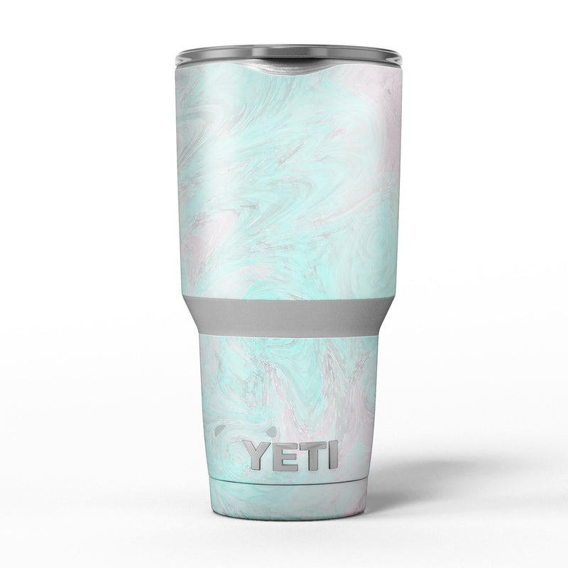 Teal Slate Marble Surface V23 - Skin Decal Vinyl Wrap Kit compatible with the Yeti Rambler Cooler Tumbler Cups