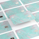 Teal Slate Marble Surface V23 - Premium Protective Decal Skin-Kit for the Apple Credit Card