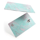 Teal Slate Marble Surface V23 - Premium Protective Decal Skin-Kit for the Apple Credit Card